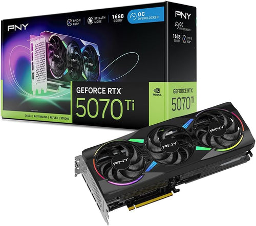PNY GeForce RTX 5070 Ti 16GB GDDR7 ARGB OC Triple Fan Graphics Card