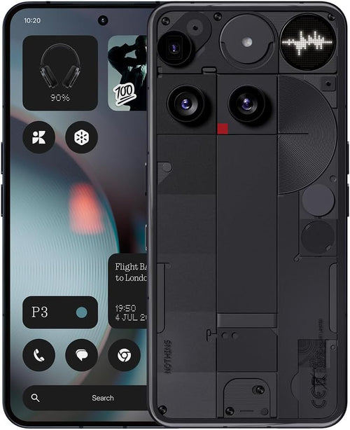 Nothing Phone (3) - Smartphone with 50 MP Triple Rear Camera System, 24 Hour Silicon Carbon Long Lasting Battery, 6.67" 120Hz AMOLED Display and Glyph Matrix, All Carriers, 12GB + 256GB - Black