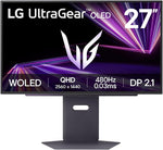 LG UltraGear OLED GX7 Gaming Monitor 27GX790A – QHD 1440p WOLED 27 inch, 480Hz, 0.03ms, 275-1300nits, AMD FreeSync Premium Pro, ClearMR 21000, HDR 400, Delta E ≤ 2, DP 2.1, HDMI 2.1, Black