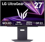 LG UltraGear OLED GX7 Gaming Monitor 27GX790A – QHD 1440p WOLED 27 inch, 480Hz, 0.03ms, 275-1300nits, AMD FreeSync Premium Pro, ClearMR 21000, HDR 400, Delta E ≤ 2, DP 2.1, HDMI 2.1, Black