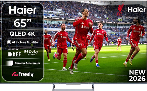 Haier S90GUF 65" QLED Smart TV with Fire TV, Freely, AI Picture Quality, Sound by KEF, Dolby Atmos, MEMC, Gaming Accelerator, Bluetooth, HDMI 2.1