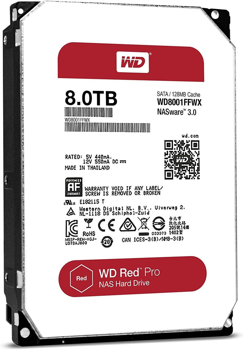 Western Digital Red Pro 8TB NAS Internal Hard Drive HDD SATA 6Gb/s 7200RPM 128MB Cache