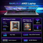 NAIKLULU AM01 15.6" FHD Gaming Laptop Ryzen 5 7430U 16GB RAM 1TB SSD