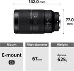 Sony 70-350mm F/4.5-6.3 G OSS Super Telephoto Zoom Lens for Sony E APS-C Cameras Black