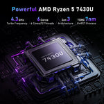 NAIKLULU AM01 15.6" FHD Gaming Laptop Ryzen 5 7430U 16GB RAM 1TB SSD