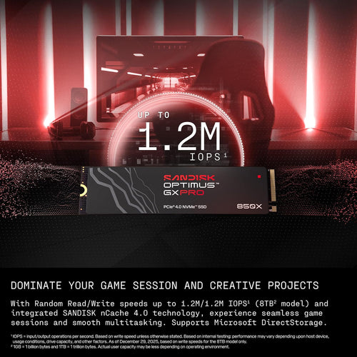 SanDisk Optimus GX Pro 850X 2TB NVMe SSD PCIe 4.0 M.2 2280 Black