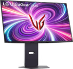 LG UltraGear OLED Gaming Monitor 32GS95UV-B – 4K 32 inch WOLED, Dual-Mode 240Hz / 480Hz, 0.03ms, AMD FreeSync Premium Pro, Built-in Speakers, HDR True Black 400, DP 1.4 with DSC, HDMI 2.1, Black
